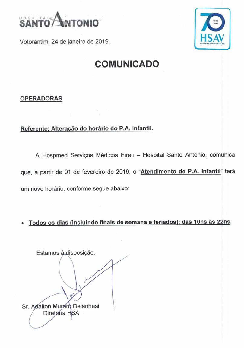 Comunicado santoantonio
