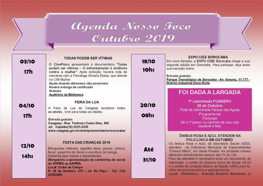 Agenda Outubro