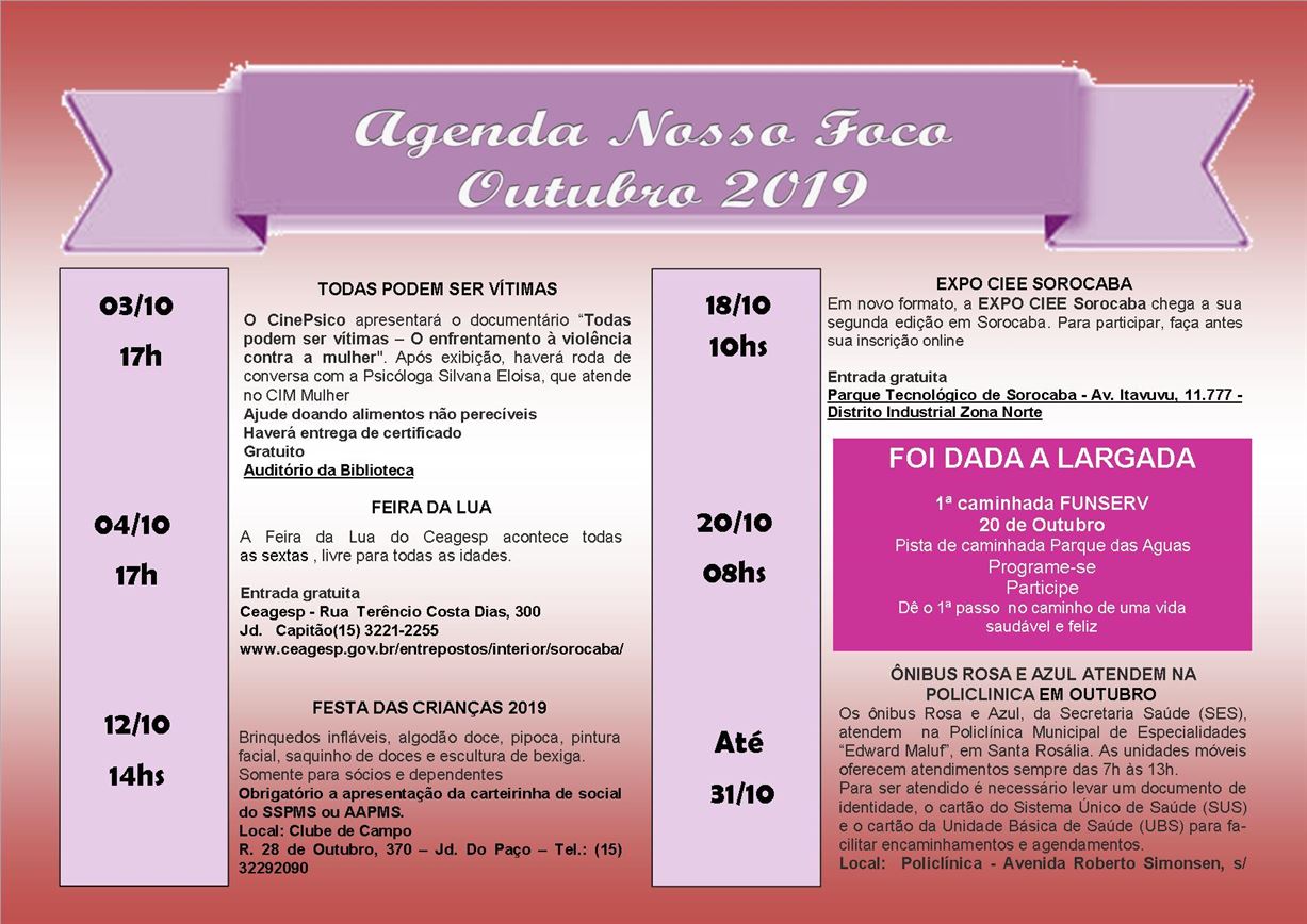 Agenda Outubro