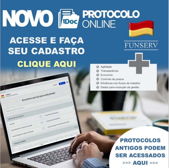 NOVO SISTEMA DE PROTOCOLO ONLINE DA FUNSERV - 1DOC - 2024