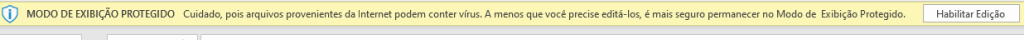 Imagem de aviso de modo de proteção do Excel