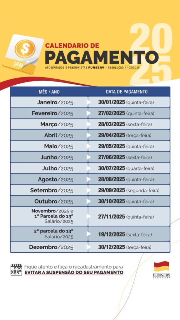 Calendário de Pagamento 2025